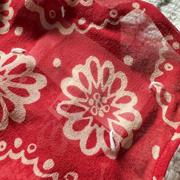 Maison Margiela Floral Embroidered Midi Dress In Red - Picture 14 of 16